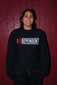 The Independent - Black Crew Neck Sweatshirt, heavy duty & appliqué classic logo